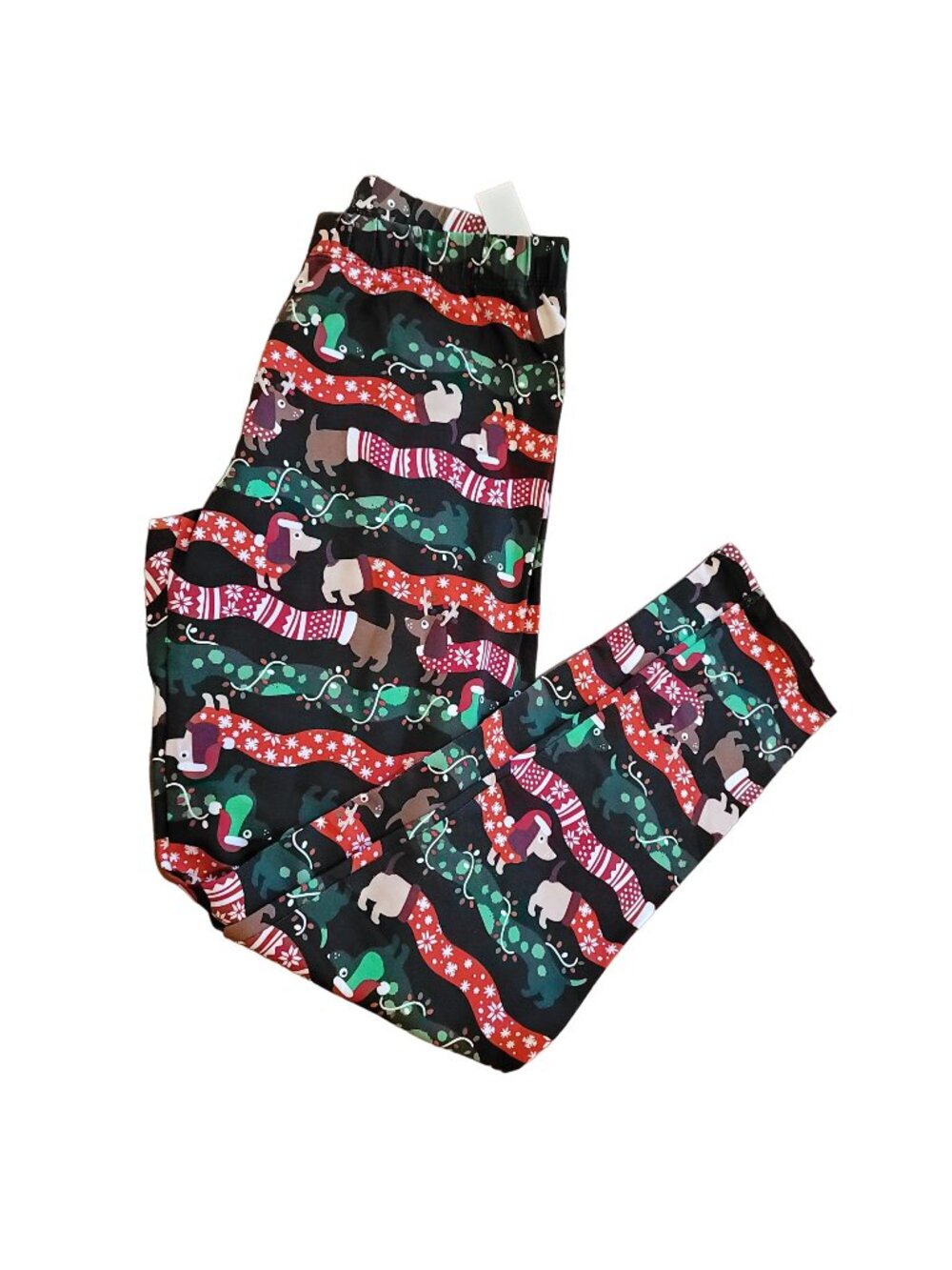 Holiday Dachshund Dog Leggings Christmas Reindeer Juniors Size Small 3-5 JJ3218